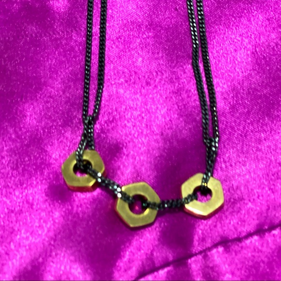 Marc Jacobs gunmetal and gold plated screw necklace. - Picture 9 of 9